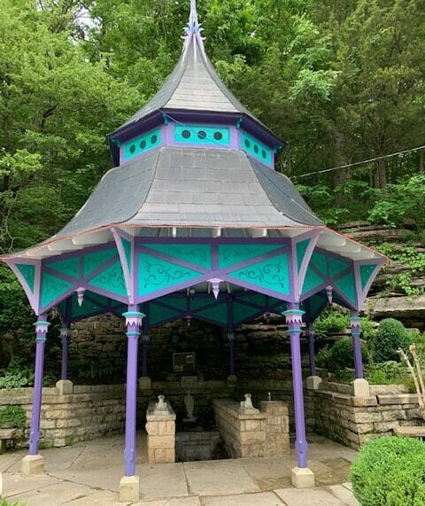 colorful gazebo covering a fresh water spring