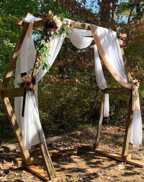 rustic wedding arch